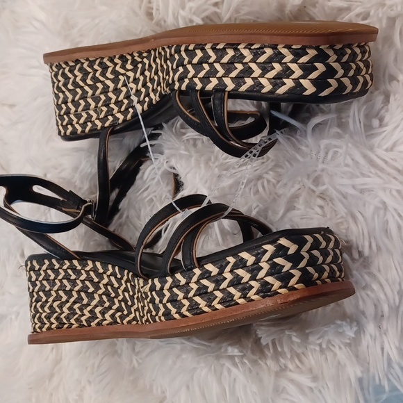 Antonio Melani Hazelle Strappy Woven Platform Wedge Espadrille Sandals Size 10 - Picture 11 of 14